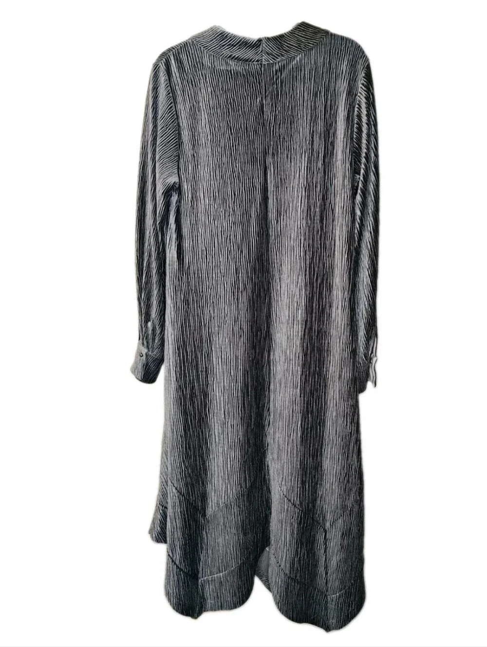 Soft Surroundings Woman L Fall Dress Salvaza Velvet Gray Textured Lagenlook Nwt
